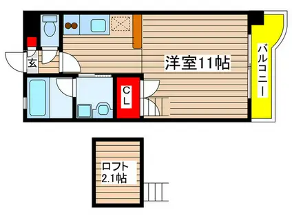 黎明マンション(ワンルーム/1階)の間取り写真