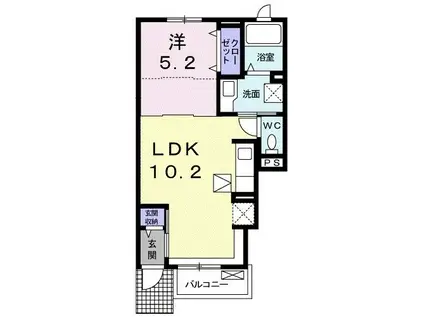 シェーン・ハイト(1LDK/1階)の間取り写真