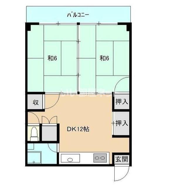 ドルフィン屋島(2LDK/5階)の間取り写真
