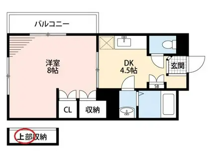 エスポアール宝町II(1DK/4階)の間取り写真