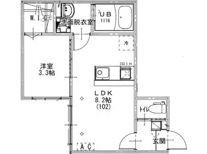 KEIAI RESIDENCE 小手指(1LDK/2階)の間取り写真