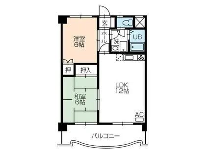 フィオーレ豊橋(2LDK/11階)の間取り写真