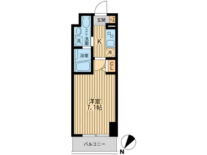 エイチエフ関内レジデンス(1K/4階)の間取り写真