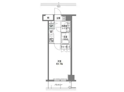 TLRレジデンス大鳥居(1K/1階)の間取り写真