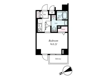 ARMADURA赤羽岩淵(1K/2階)の間取り写真