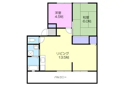 パナメゾン弐番館(2LDK/1階)の間取り写真
