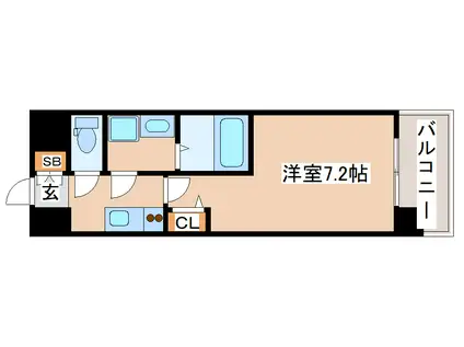 クレストタップ神戸湊町ブラン(1K/8階)の間取り写真