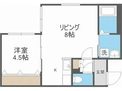プレシェルト札幌苗穂(1LDK/5階)の間取り写真