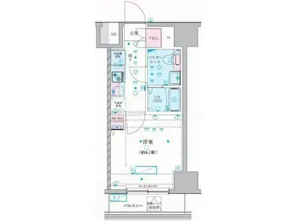 GENOVIAお花茶屋III(1K/14階)の間取り写真