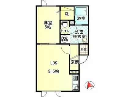 アルチェII(1LDK/1階)の間取り写真