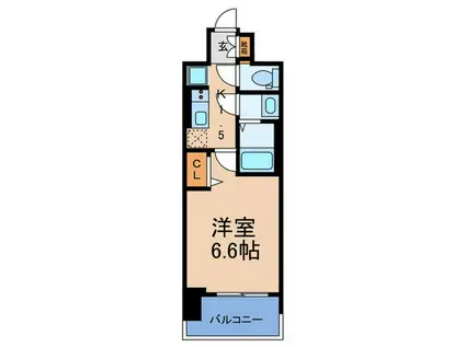 プレサンス大国町アドロッソ(1K/2階)の間取り写真