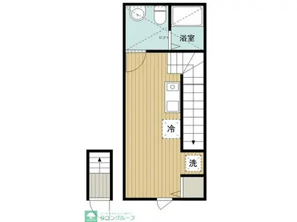 アルページュ八潮(ワンルーム/2階)の間取り写真