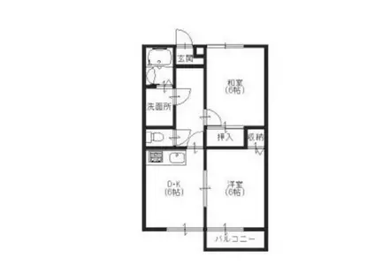 ハイツM(2DK/2階)の間取り写真
