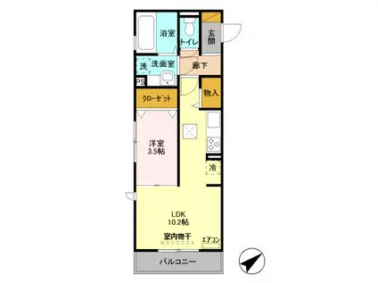 SORTE.S.K(1LDK/2階)の間取り写真