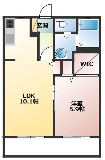 アーネスト南日吉(1LDK/1階)の間取り写真