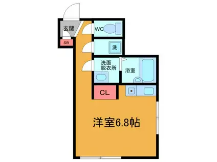 パレスフィールド国府台PART1(ワンルーム/2階)の間取り写真