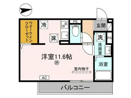 SINCERITE(ワンルーム/1階)の間取り写真
