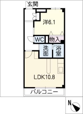ヴェルジェ(1LDK/1階)の間取り写真