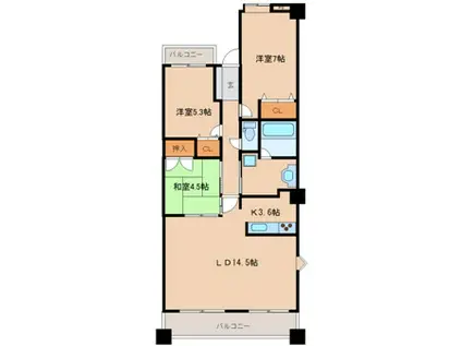 ラフォーレ諏訪野セントレ(3LDK/4階)の間取り写真