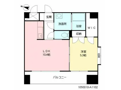 MAST草香江(1LDK/11階)の間取り写真