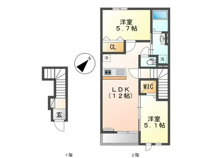 LUXE QUEEN(2LDK/2階)の間取り写真