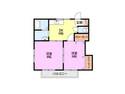 壱番館A(2DK/1階)の間取り写真