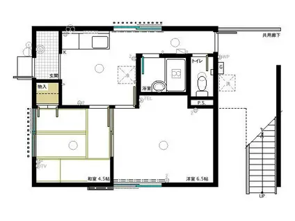 コーポ東いわき(2K/1階)の間取り写真