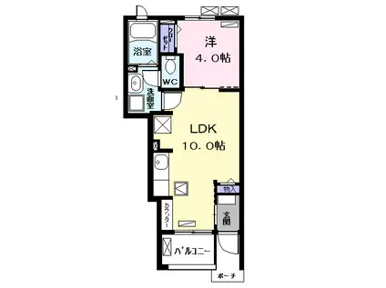 シャトル朝日(1LDK/1階)の間取り写真