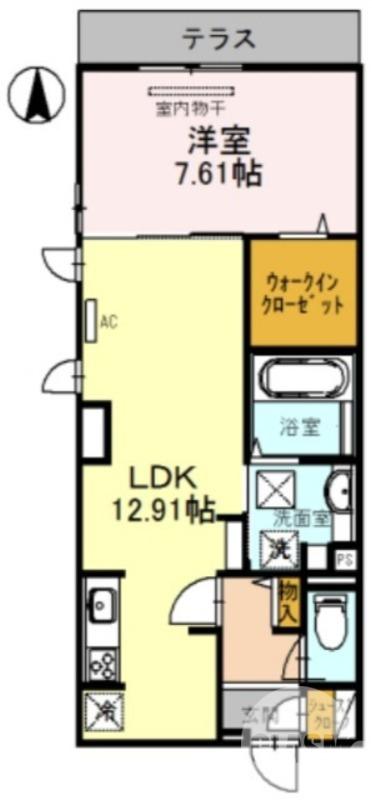 セントラル ポーA(1LDK/1階)の間取り写真