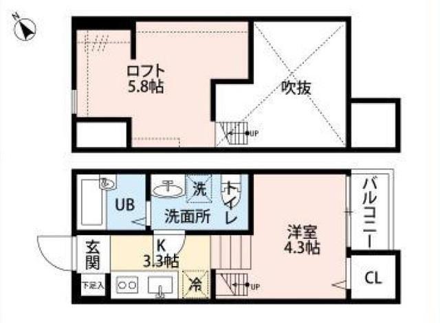 LA FLORE(1K/1階)の間取り写真