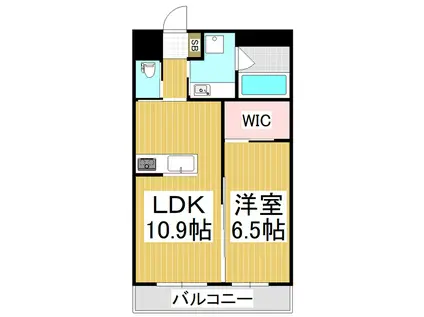 マンションブロッサム(1LDK/2階)の間取り写真
