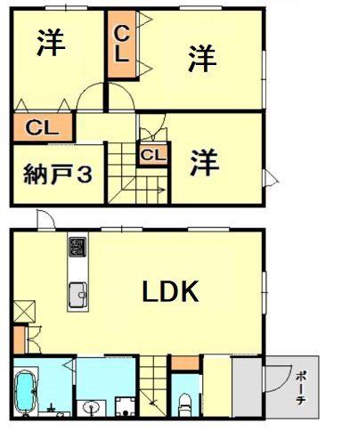 レシア岡本(3SLDK/1階)の間取り写真