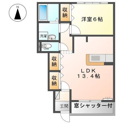 エスポワールA(1LDK/1階)の間取り写真