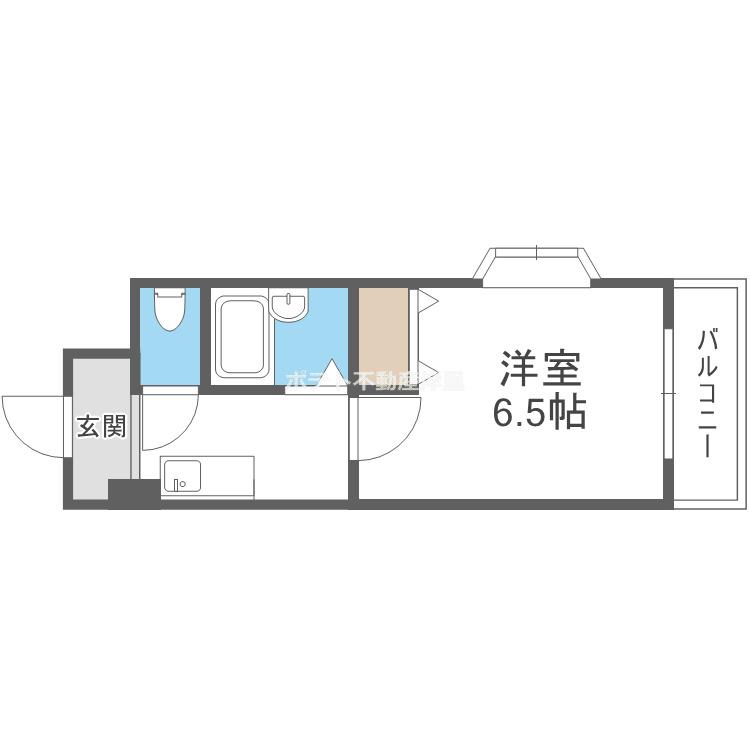 第二まやハイツ(1K/4階)の間取り写真