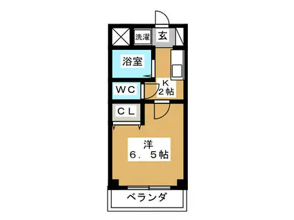 ウェルパインミタカ(1K/3階)の間取り写真