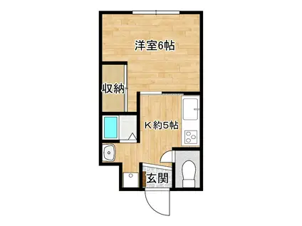 アリビオ広野(1DK/1階)の間取り写真