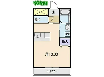リジエール21(ワンルーム/1階)の間取り写真
