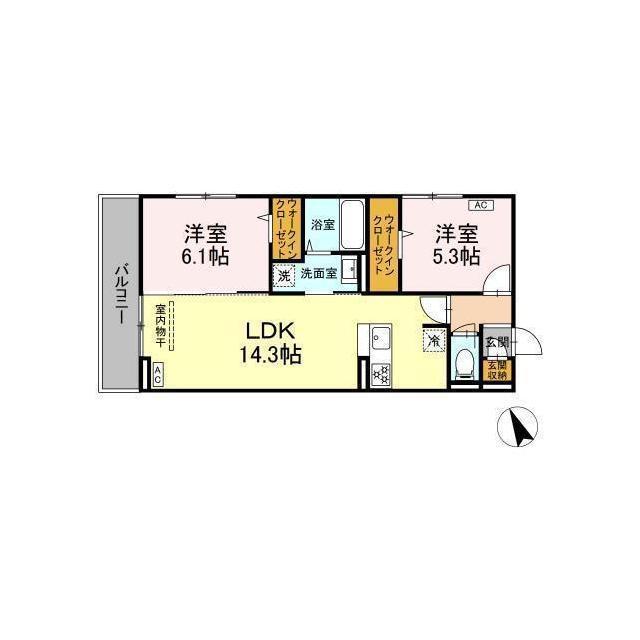 D-ROOM YT(2LDK/3階)の間取り写真