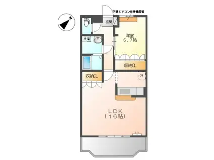 ジラフ2010 201号(1LDK/2階)の間取り写真