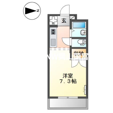 サンコート東山(1K/2階)の間取り写真