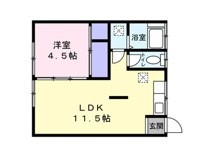 アトリエハウスII(1LDK/1階)の間取り写真