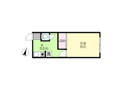 メゾンひまわり(1K/2階)の間取り写真