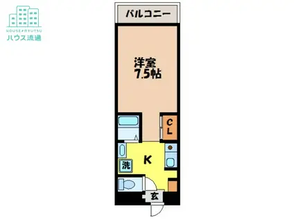 ルネスグランディールII(1K/5階)の間取り写真