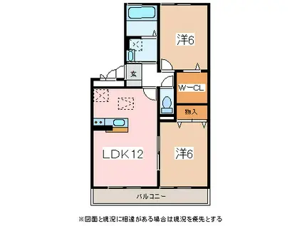 RIVAGE(2LDK/2階)の間取り写真