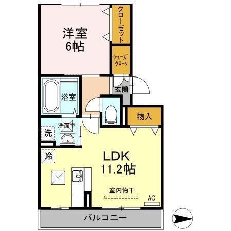 ドゥマンソレーユ(1LDK/1階)の間取り写真
