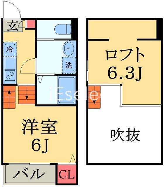 GARDENWALK(ワンルーム/1階)の間取り写真