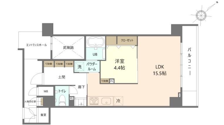 CO.CREA(1LDK/1階)の間取り写真