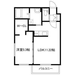 VENTVERT(1LDK/2階)の間取り写真