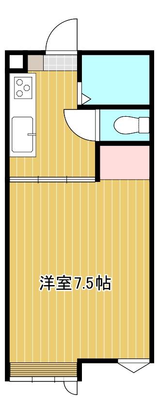 ココロハイツ(1K/1階)の間取り写真