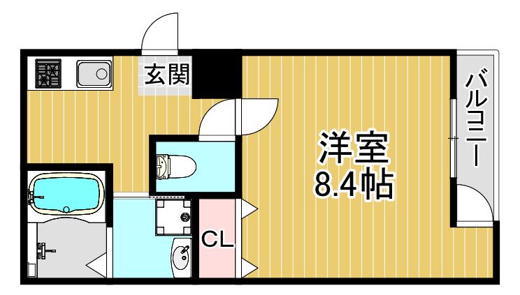 フジパレス塚本駅西I番館(1K/3階)の間取り写真
